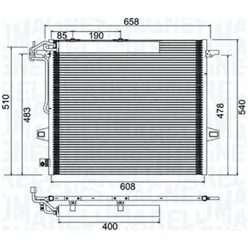 Výparník klimatizace Kondenzátor, klimatizace MAGNETI MARELLI 350203947000