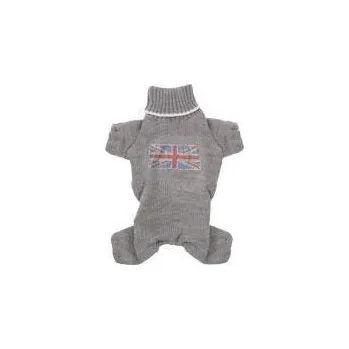 Obleček pro psa Puppy Angel psí svetr Union Jack Turtleneck - šedý varianta L