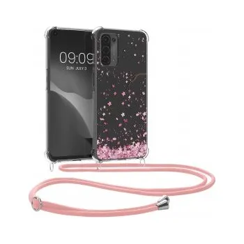 Průhledné pouzdro s designem třešňový květ pro Oppo A74 (5G) / A54 (5G) - růžová