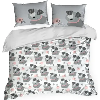 Povlečení MOB Povlečení Eurofirany Kide 07 (Šedá) (1x 140x200 cm, 1x 70x80 cm) (1 ks)