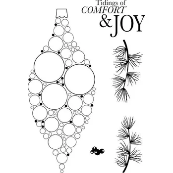 Vánoční ozdoba Woodware Vánoční ozdoba podlouhlá - silikonová gelová razítka (5ks)