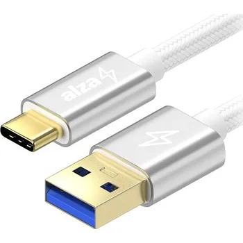 Datový kabel AlzaPower AluCore USB-A to USB-C 3.2 Gen 1 5Gbps 1m stříbrný