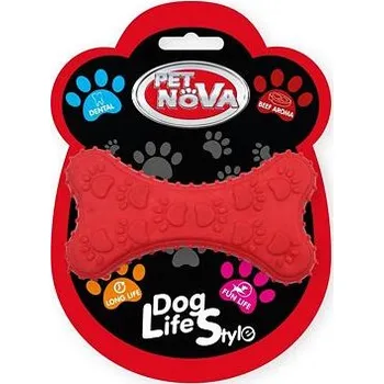 Hračka pro psa Pet Nova Kost červená 10,5cm