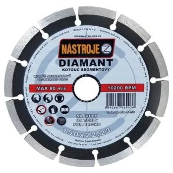 Řezný kotouč NÁSTROJE CZ diamantový kotouč segmentový 150*2*22,2mm kámen, cihly a stavební materiály IM-DK-S150
