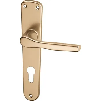 Dveřní kování AC-T SERVIS Dveřní klika MONET bronz - hranaté štítové kování 72 mm Provedení štítu: PZ - fabkový klíč