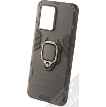 Pouzdro na mobilní telefon 1Mcz Armor Ring odolný ochranný kryt s držákem na prst pro Realme 9 4G, Realme 9 Pro Plus černá (black)