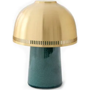 Lampička &Tradition Přenosná lampa Raku SH8, Blue Green & Brass