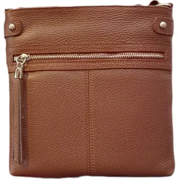 Kabelka Vera Pelle Dámská kožená crossbody kabelka čokoládově hnědá 1660 bruciato