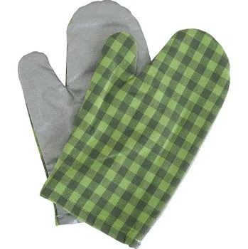 Chňapka B.E.S. - Petrovice, s.r.o. Kuchyňská chňapka s magnetem a teflonovou vrstvou, 2 ks v balení - vzor Zelená kostička