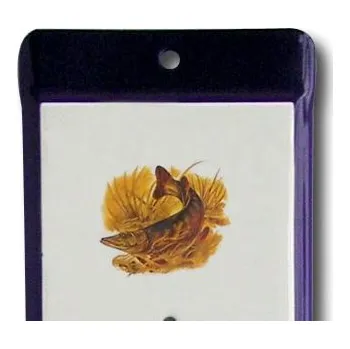 Domácí teploměr Venkovní teploměr smaltovaný, Modrobílý 860 x 140 mm, Motiv Štika