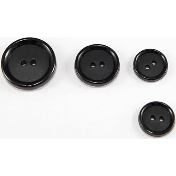 Knoflík Dírkový knoflík - černý - průměr 1,7 cm