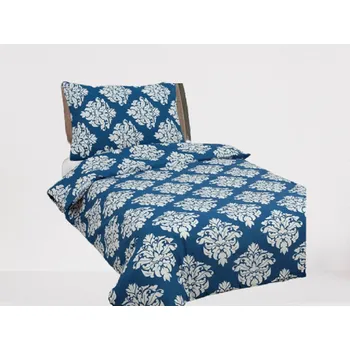 Povlečení Top textil Bavlněné povlečení Zámecký vzor tmavě modrý