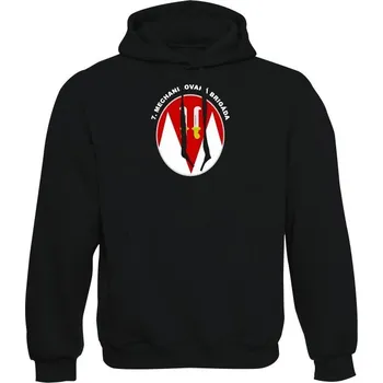 Pánská mikina Mikina s kapucí 7. mechanizovaná brigáda - černá