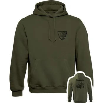 Pánská mikina Mikina s kapucí 532. prapor elektronického boje - IVECO - olivová