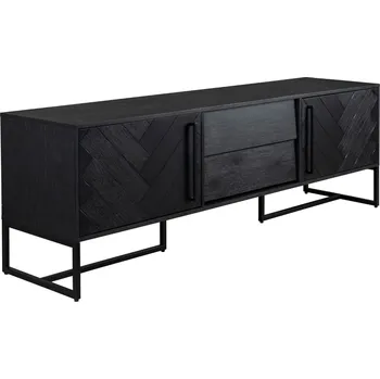 Televizní stolek Černý dřevěný TV stolek DUTCHBONE Class 180 x 45 cm