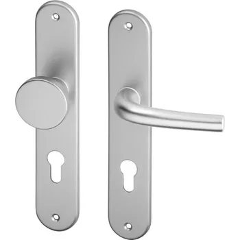 AC-T SERVIS Dveřní klika ANNA efekt nerez - oválné štítové kování 90 mm Provedení štítu: Koule/klika - pravá