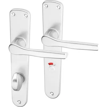 Dveřní kování AC-T SERVIS Dveřní klika MONET přírodní hliník - hranaté štítové kování 72 mm Provedení štítu: WC