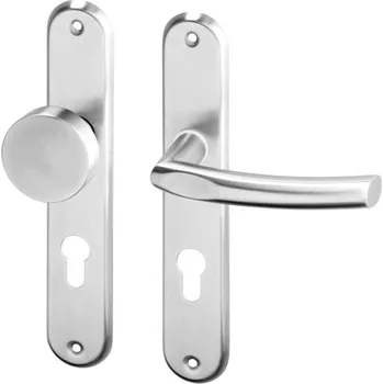 Dveřní kování AC-T SERVIS Dveřní klika ILSA nerez - oválné štítové kování 72 mm Provedení štítu: Koule/klika - pravá