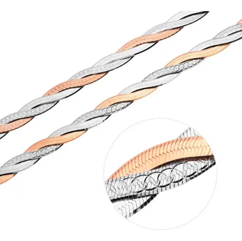 Řetízek Bealio BEALIO Stříbrný náhrdelník PLETENÝ 6 mm BICOLOR Délka řetízku: 42 cm 03-04984-1319