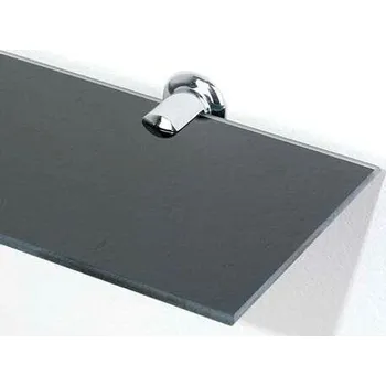 Koupelnový nábytek Amirro Shelf Black Skleněná polička s úchyty, 60x12 cm, černá, 100-210
