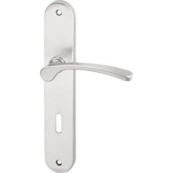 Dveřní kování AC-T SERVIS Dveřní klika JANA matný nikl - oválné štítové kování 72 mm Provedení štítu: Koule/klika - levá