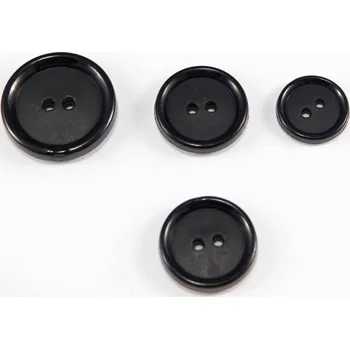 Knoflík Dírkový knoflík - černý - průměr 2,2 cm