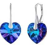 Stříbrné náušnice Srdce 14mm Heliotrope se Swarovski® Crystals LSW007E