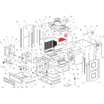 Příslušenství pro sporák La Nordica - Stínící plech za vyzdívky sporáku Rosetta - díl 42