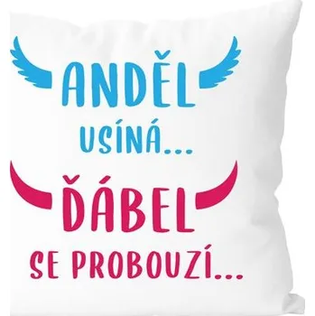 Polštář DIVJA Anděl usíná - vtipný polštář