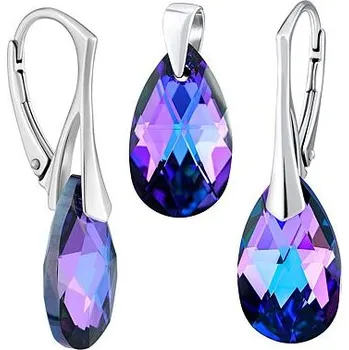 Souprava šperků Stříbrný set se Swarovski® Crystals kapka HELIOTROPE LSW188s
