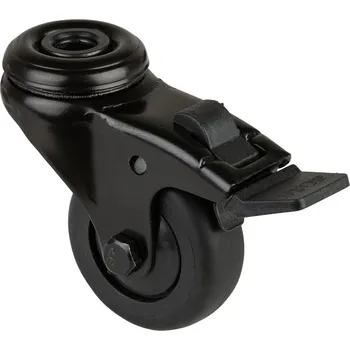 Pojezdové kolečko BLACK edition otočné s brzdou 50mm - na šroub