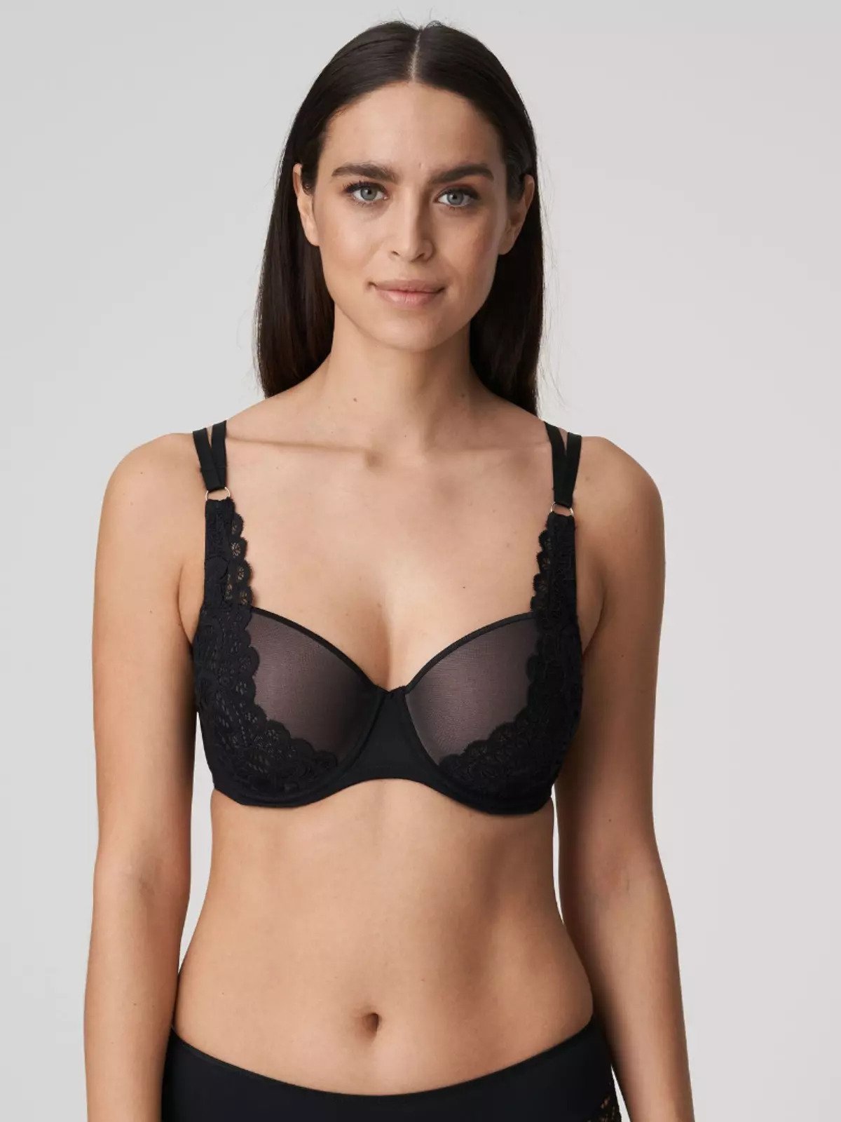 podprsenka balkónová vyztužená PrimaDonna Twist - First night black 70D