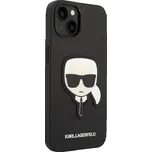 Kryt KARL LAGERFELD pro Apple iPhone 14 Plus - hlava Karla - umělá kůže - černý
