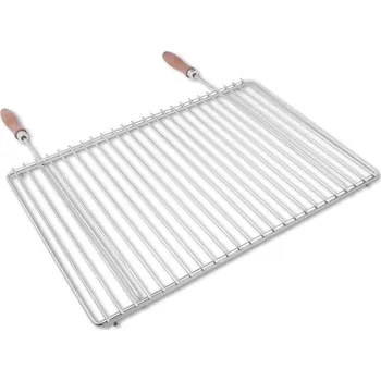 DEOS Nerezový grilovací rošt s nastavitelnou šířkou 55-65×37cm s rukojetí