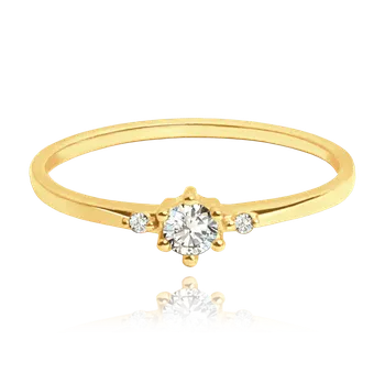 Prsten MINET Zlatý prsten s bílými zirkony Au 585/1000 vel. 56 JMG0001WGR56 ( VÝROBA - DODÁNÍ DO 1 MĚSÍCE)