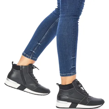 Dámské tenisky Dámské kožené tenisky N7611-00 Rieker černé Barva: schwarz, Velikost: 37