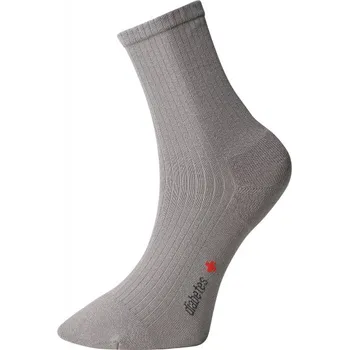 Dámské ponožky Ponožky s jemným sevřením lemu - s mikroplyšem v patě a špičce - šedé - Ovecha Velikost: 31-32