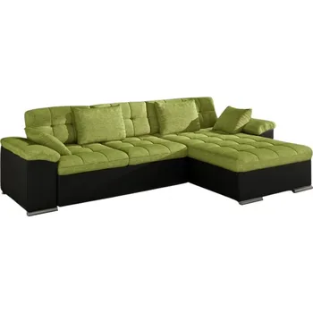 Sedací souprava Rozkládací rohová sedačka MIA L zelená / černá