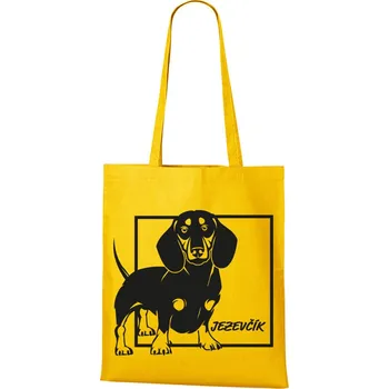 Plátěná taška Jezevčík, Barva Žlutá, Velikost 40×45 cm, Canvas Nákupní taška Bezvatriko.cz 1024 - DTF/DTG