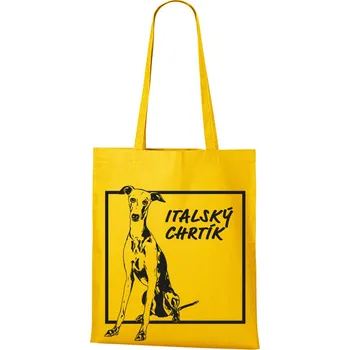 Plátěná taška Italský chrtík, Barva Žlutá, Velikost 40×45 cm, Canvas Nákupní taška Bezvatriko.cz 1162