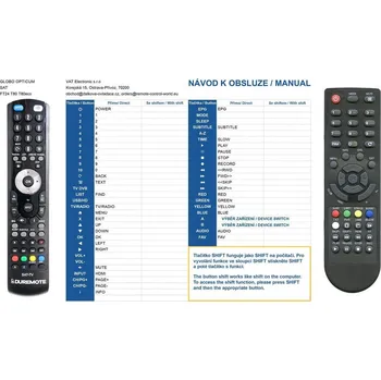 General OPTICUM RCU-009, RCU-012, X110 - dálkový ovladač