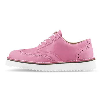 Dámské polobotky Vasky Brogue Low Pink - Dámské kožené polobotky růžové - jarní / podzimní boty, obuv | Flexiko | česká výroba ze Zlína 43 EU