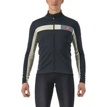 Cyklistická bunda Bunda Castelli Bunda Castelli Mortirolo 6S 4522509 pánská light black/chalk L L