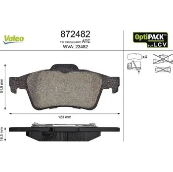 Brzdová destička Sada brzdových destiček, kotoučová brzda VALEO 872482