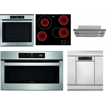 Set domácích spotřebičů WHIRLPOOL ABSOLUTE AKZM 8480 IX + WHIRLPOOL AKT 8190/BA + WHIRLPOOL AKR 749/1 IX + WHIRLPOOL ABSOLUTE AMW 730 IX + WHIRLPOOL WSBO 3O34 PF X