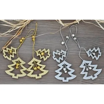 Vánoční dekorace Stromeček s rolničkama (110366 015 DEBN0850 stromek)