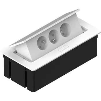 Elektrická zásuvka Výklopná zásuvka do pracovní desky bílá