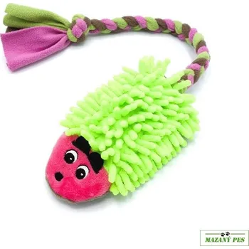 Hračka pro psa Pískací potvůrky JEŽEK pískací hračka pro psy žlutozelený