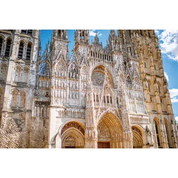 Fototapeta DIMEX | Vliesová fototapeta Region Normandie, Francie MS-5-1028 | 375 x 250 cm| modrá, bílá, béžová, hnědá + Vliesová fototapeta na stěnu DIMEX Region Normandie, Francie MS51028 v rozměru 375 x 250 cm + lepidlo zdarma