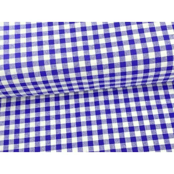 Galanterie Mirtex Plátno KANAFAS 140/K05 Modrá kostka 10mm šíře 150cm Zbytková metráž